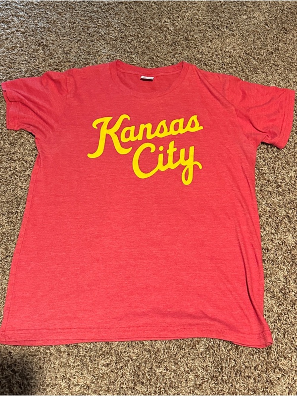 Kansas City Graphic Tee - Red with Yellow Script